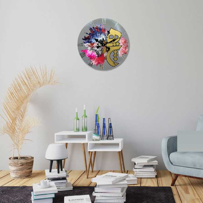 ساعت دیواری مدل نقاشی خط کد 140003