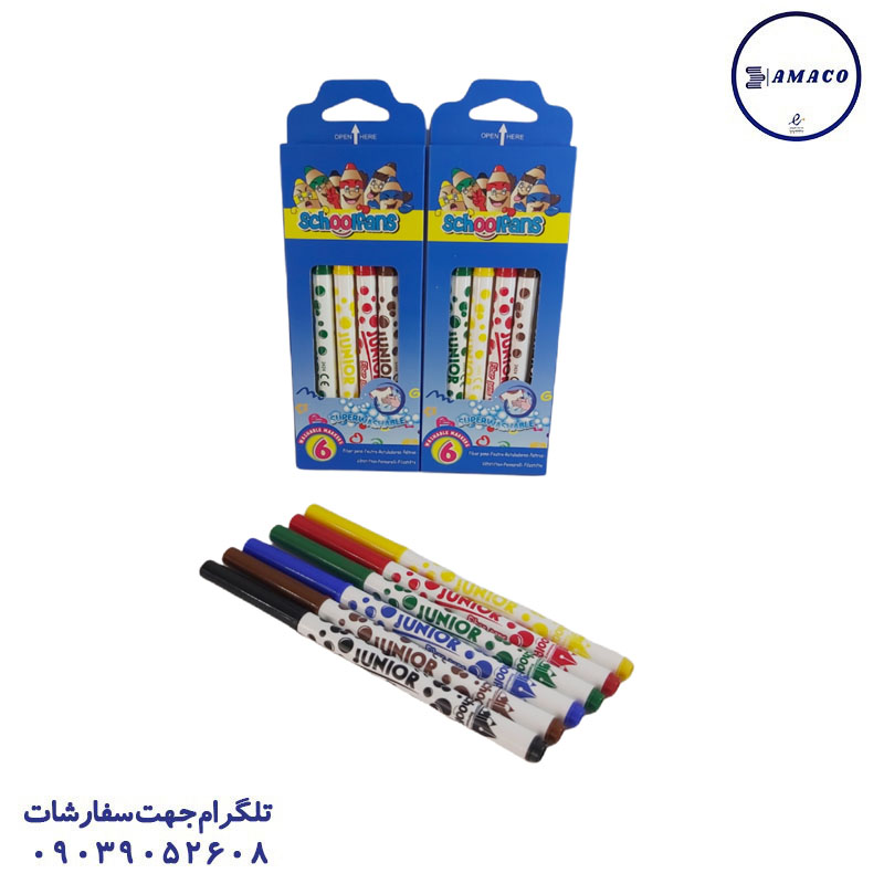 ماژیک 6 آبرنگی اسکول فنس