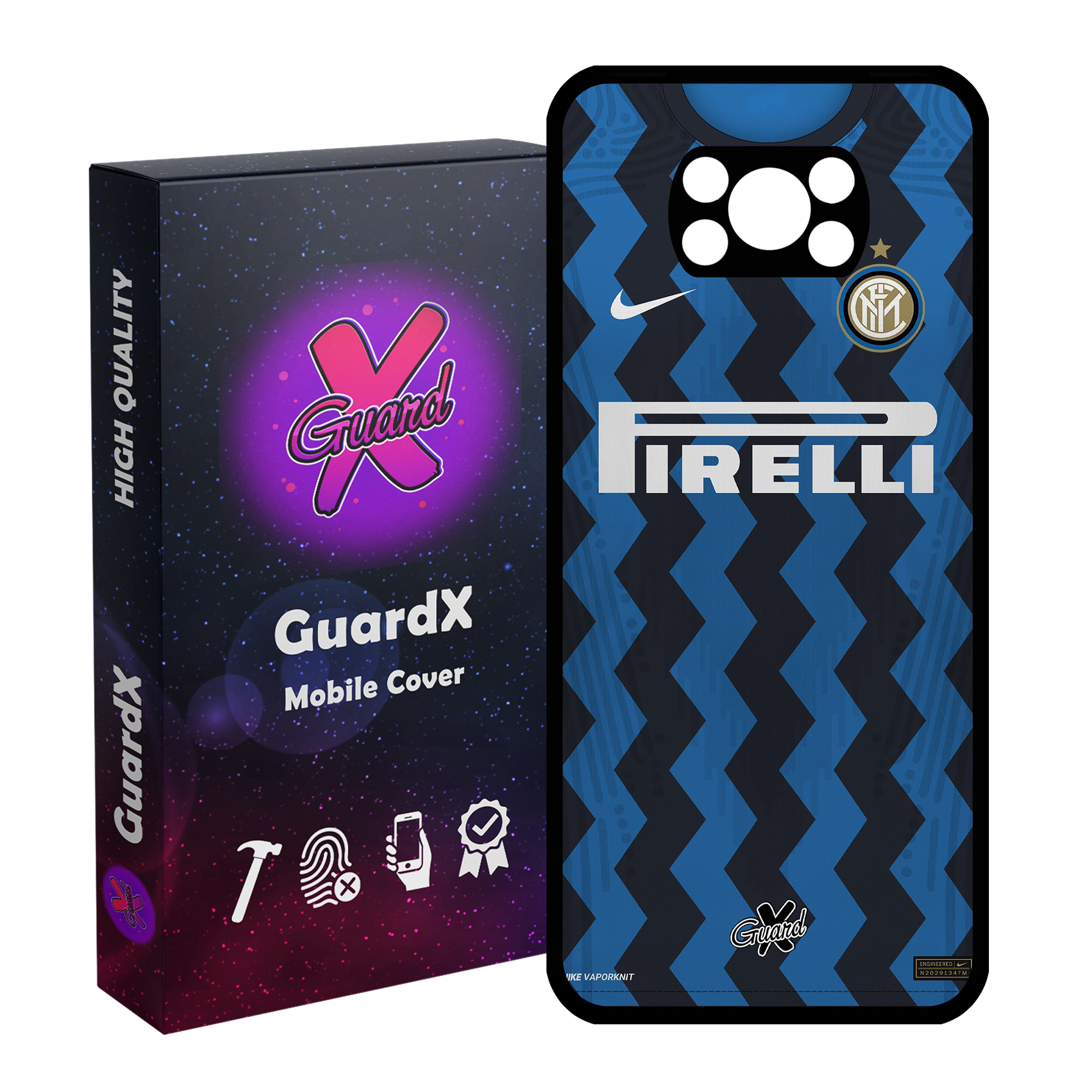 کاور گارد ایکس طرح اینتر میلان مدل Glass10236 مناسب برای گوشی موبایل شیائومی Poco X3 Pro