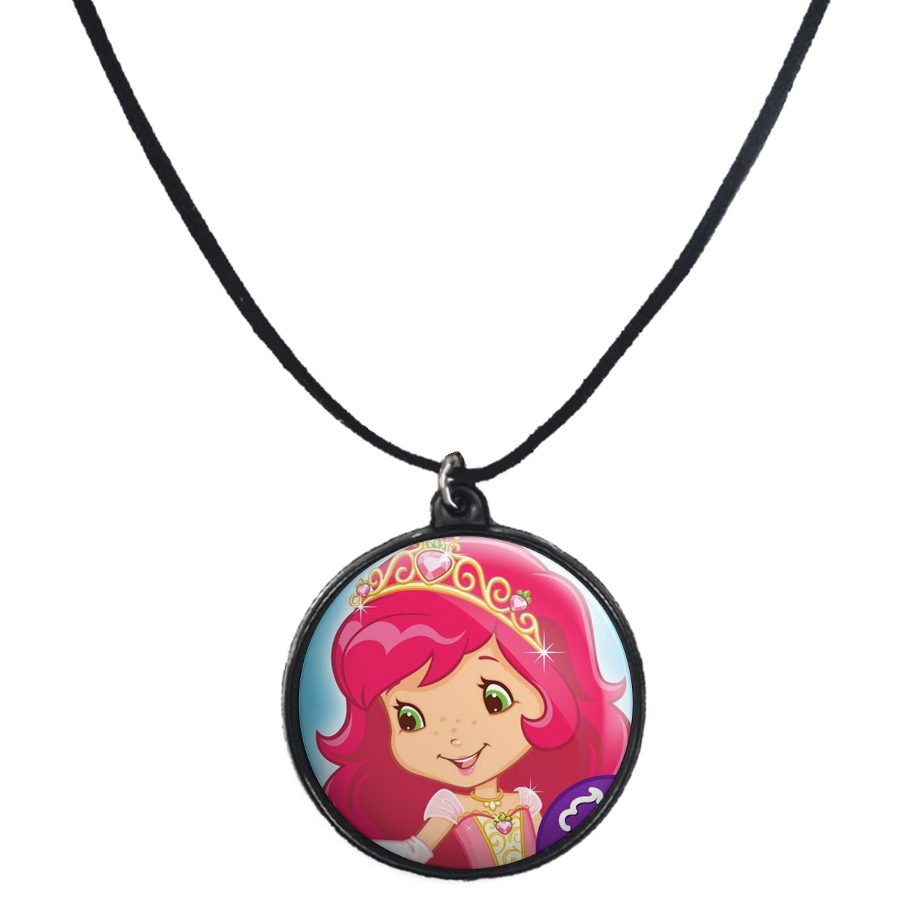 گردنبند پرمانه طرح دختر توت فرنگی کد pmb.1666 مدل دو طرفه