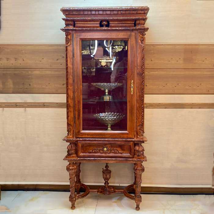 ویترین منبت چوبی قهوه‌ای ویولا - ترنم گالری