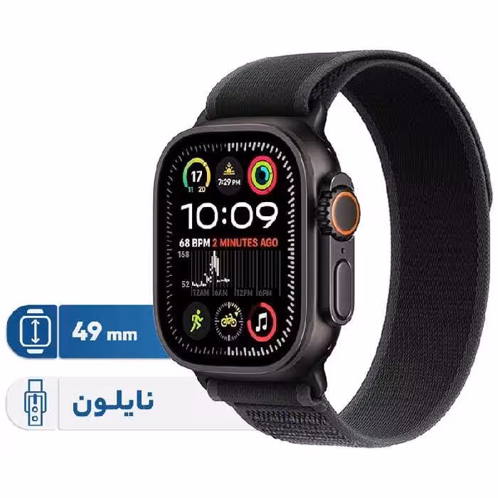 ساعت هوشمند اپل مدل Ultra 2 Black Titanium Case Trail Loop 49mm | کالا مکس