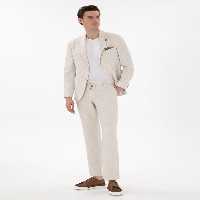 کت و شلوار مردانه بژ پیرکاردین - فروشگاه لباس شهرمون