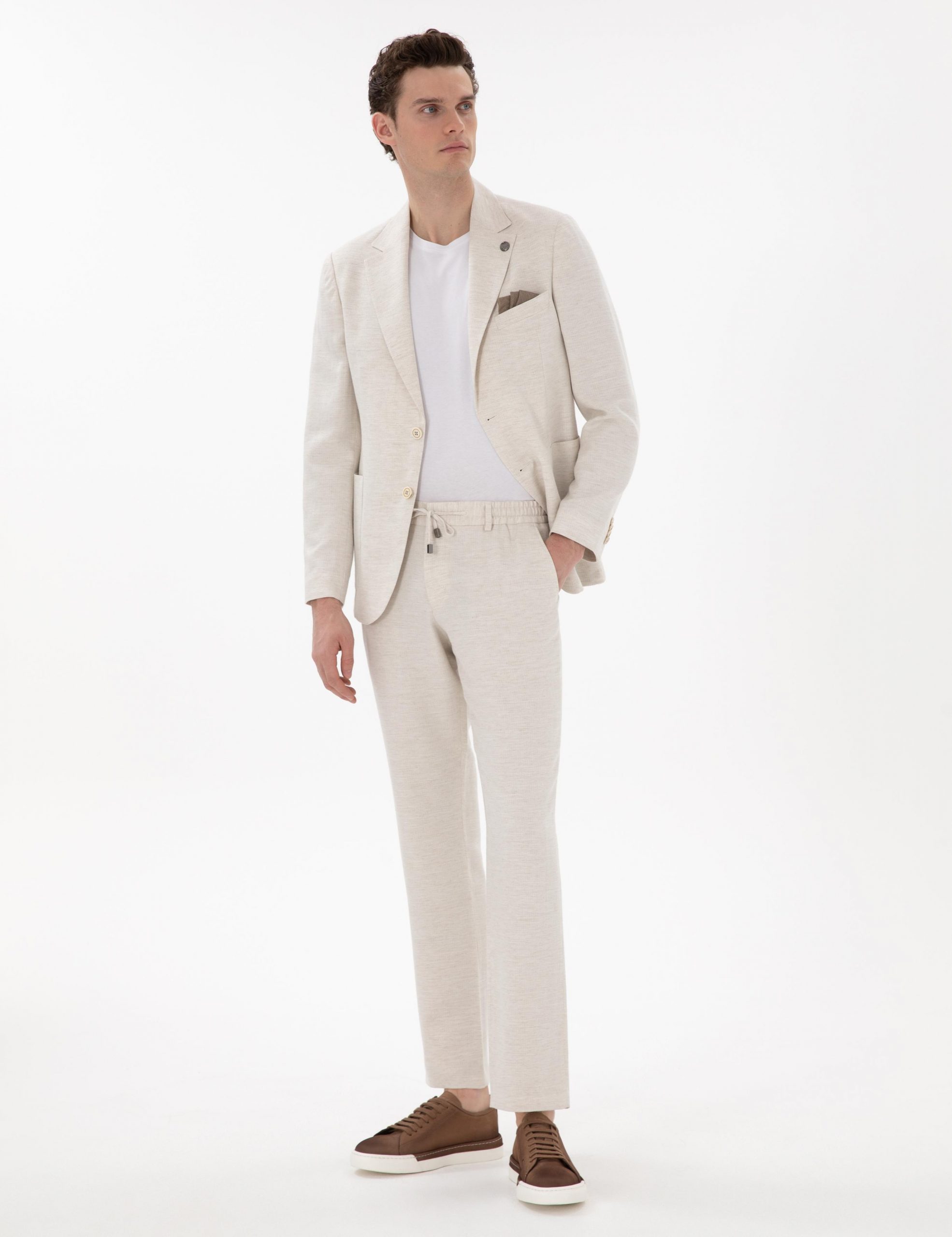 کت و شلوار مردانه بژ پیرکاردین - فروشگاه لباس شهرمون