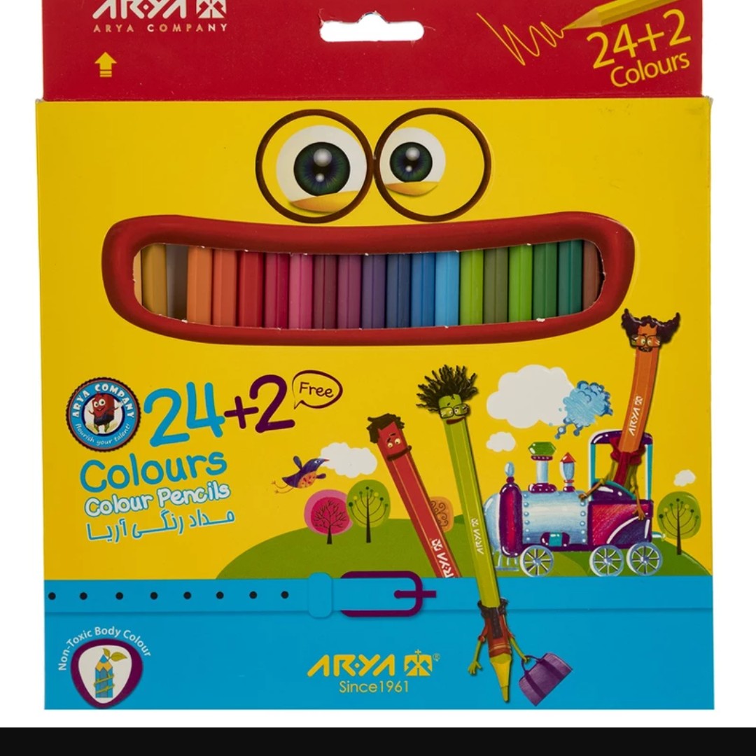 مداد رنگی 26تایی آریا 