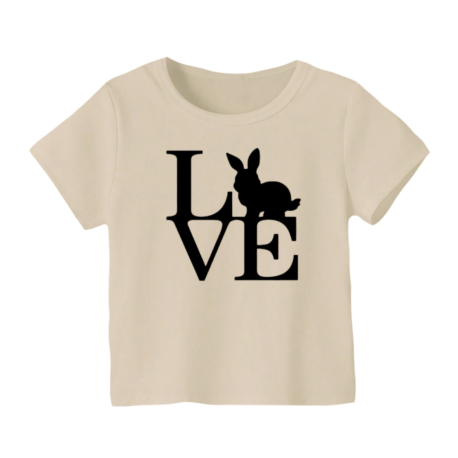 تی شرت آستین کوتاه بچگانه مدل خرگوش کد 5 رنگ کرم