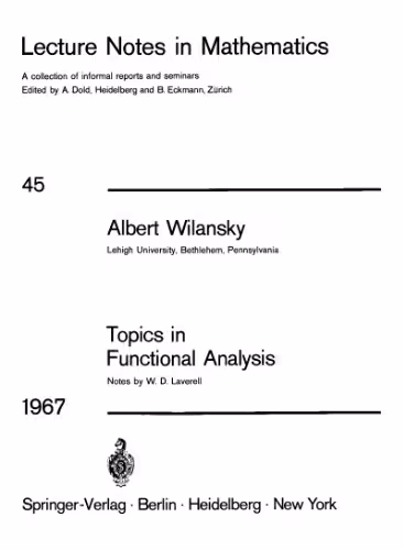 خرید و دانلود نسخه کامل کتاب Topics in Functional Analysis