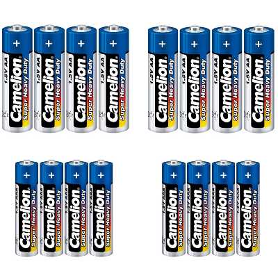 باتری قلمی و نیم قلمی کملیون مدل Super Heavy Duty بسته 16 عددی