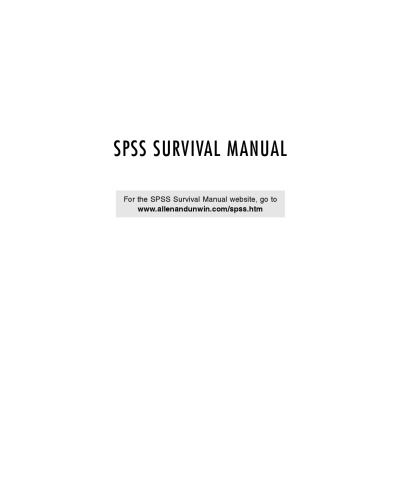 خرید و دانلود نسخه کامل کتاب SPSS Survival Manual: A Step by Step Guide to Data Analysis Using SPSS for Windows (Version 15