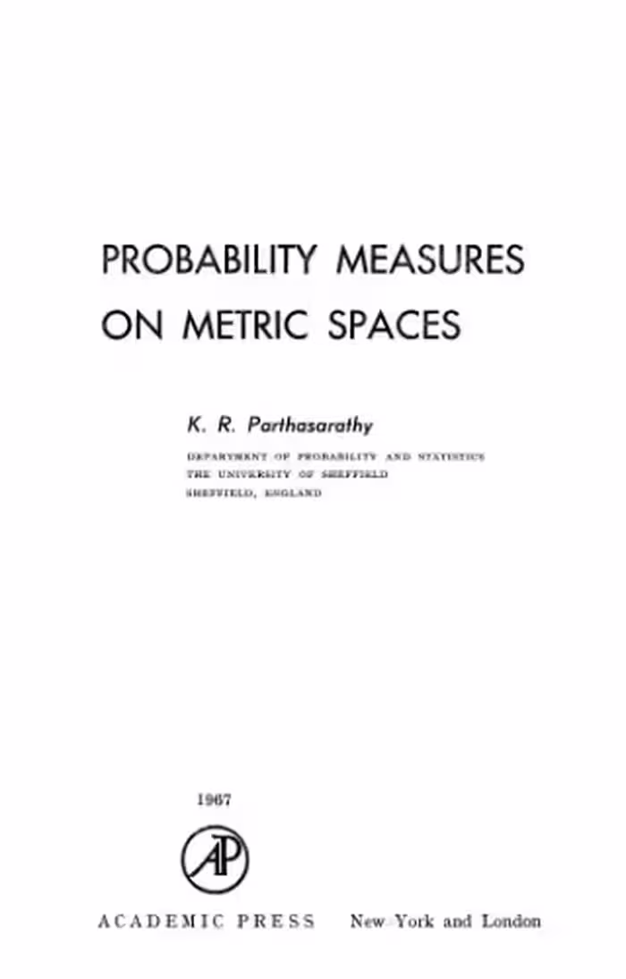 خرید و دانلود نسخه کامل کتاب Probability measures on metric spaces
