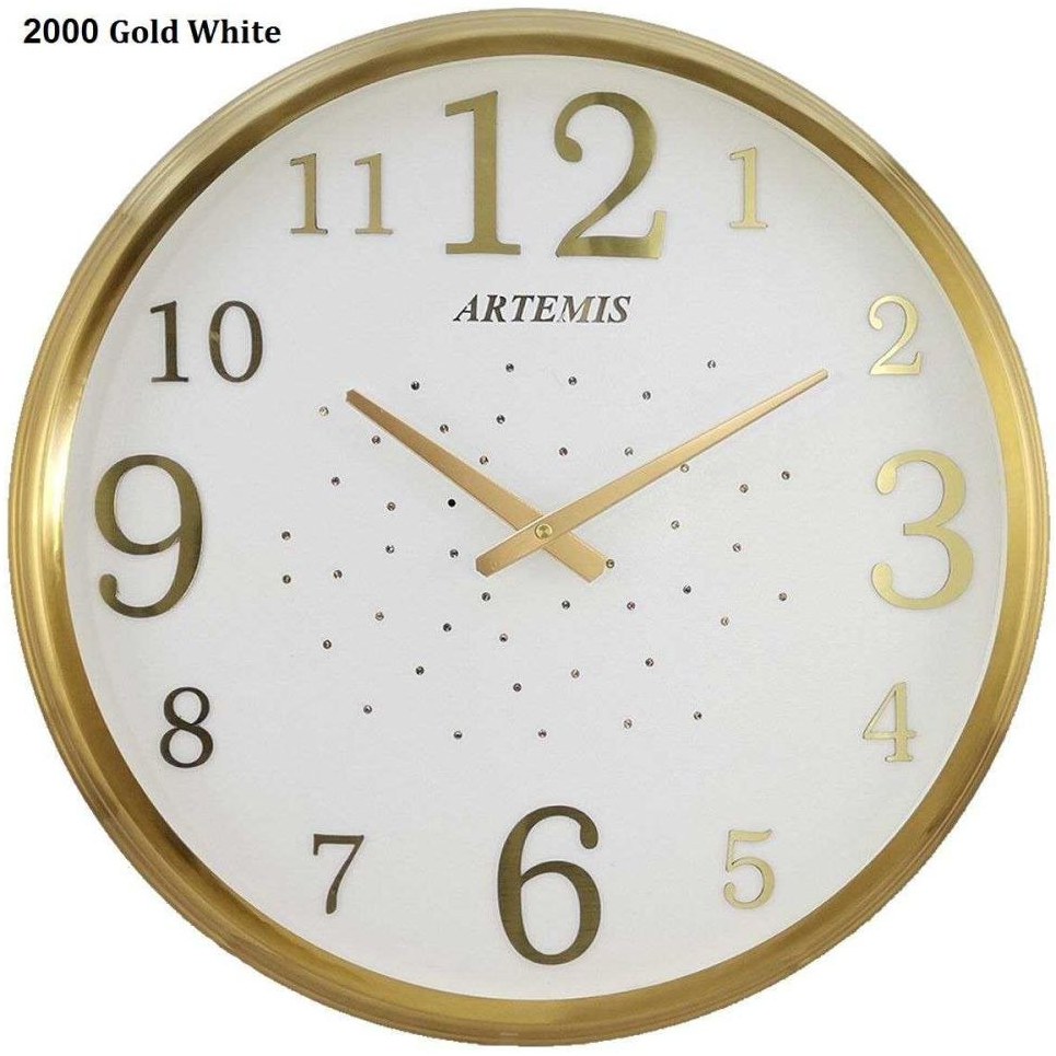 ساعت دیواری آرتمیس کد 2000 Gold White سفید طلایی
