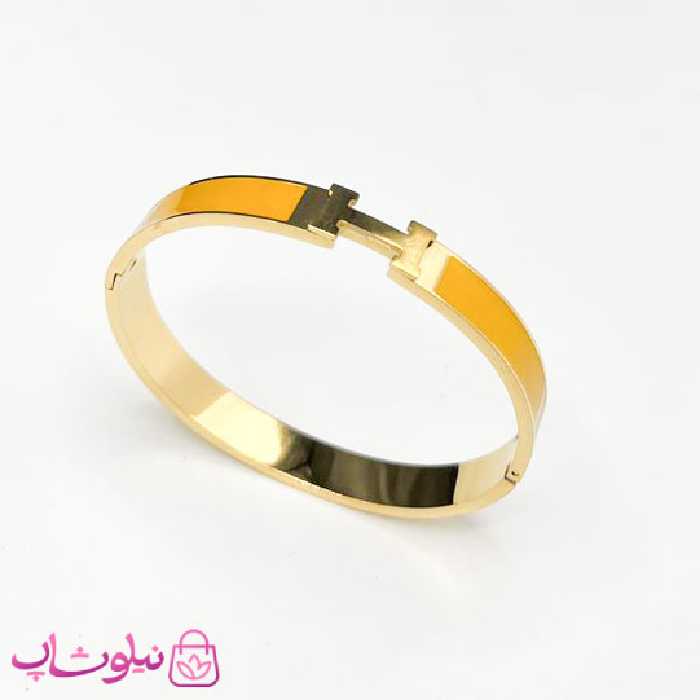 دستبند زنانه ظریف هرمس رنگ خردلی کد 280