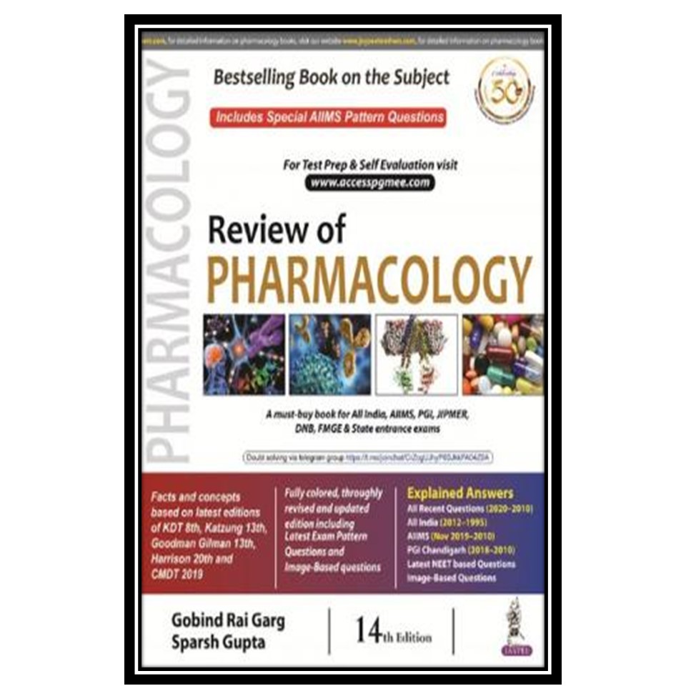 کتاب Review of Pharmacology اثر Dr Gobind Rai Garg and Dr Sparsh Gupta انتشارات مؤلفین طلایی