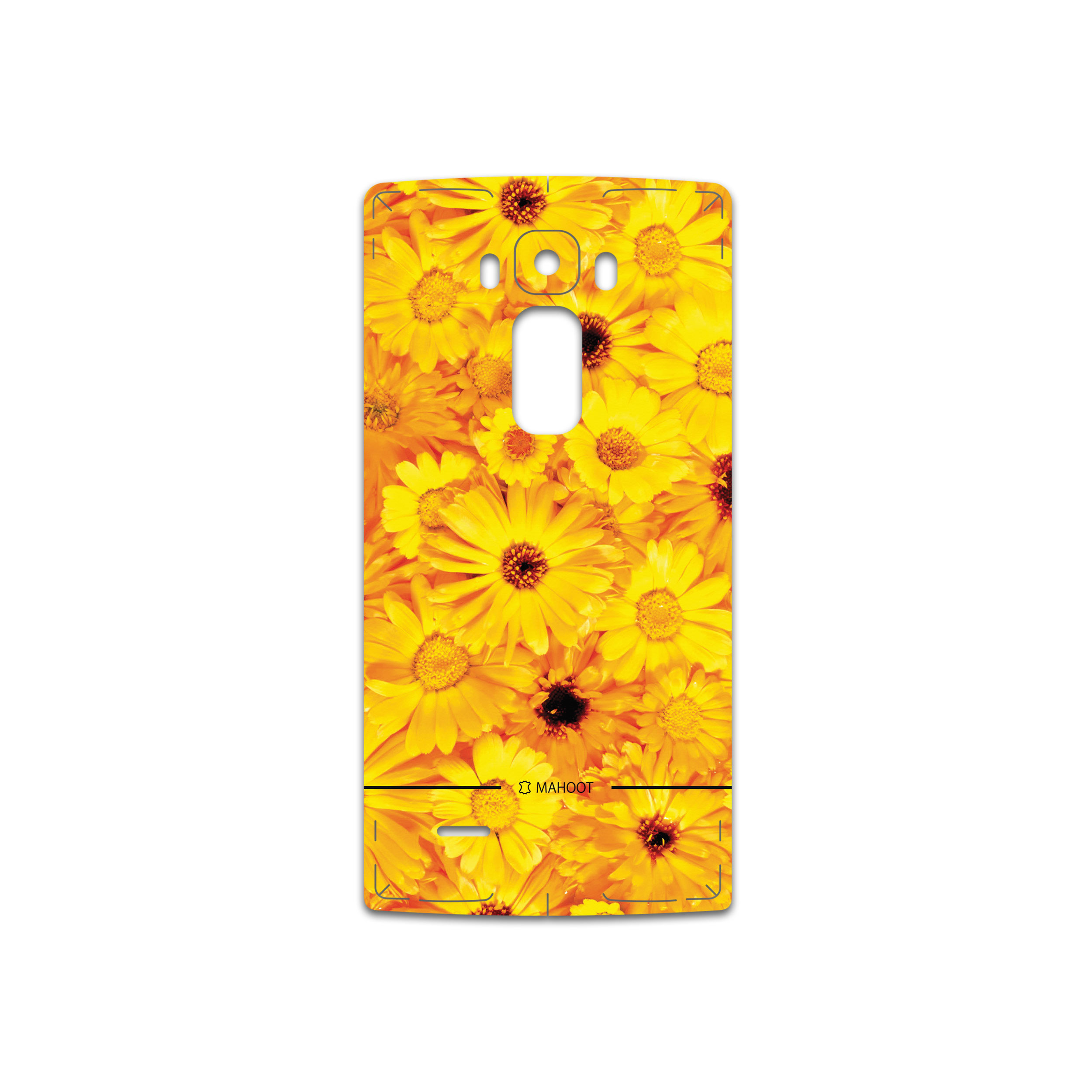 برچسب پوششی ماهوت مدل Yellow-Flower مناسب برای گوشی موبایل ال جی G Flex 2