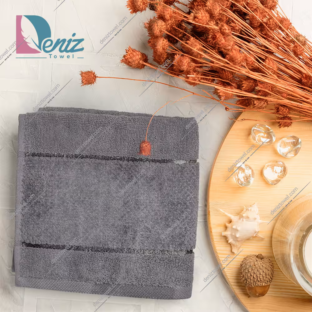 حوله دستی طرح ماکرو رنگ طوسی سنگی