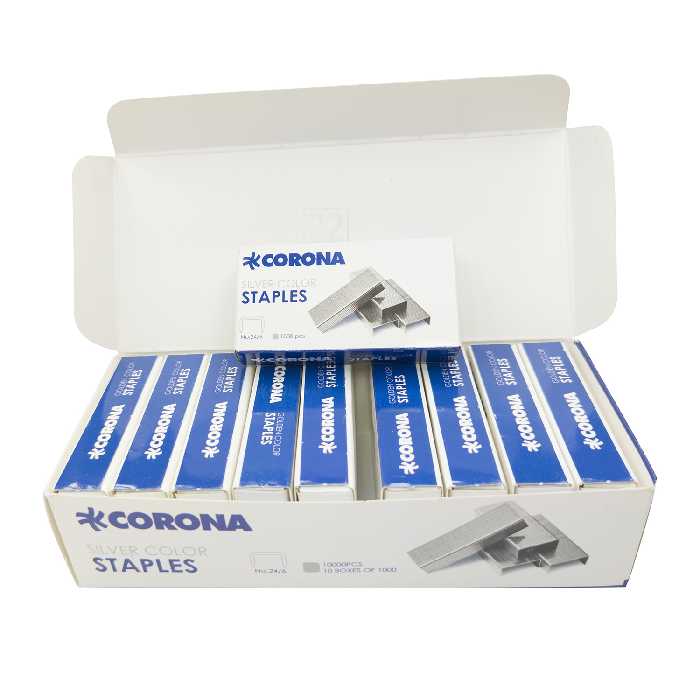 سوزن منگنه کرونا کد S سایز 24/6 بسته 10000 عددی 