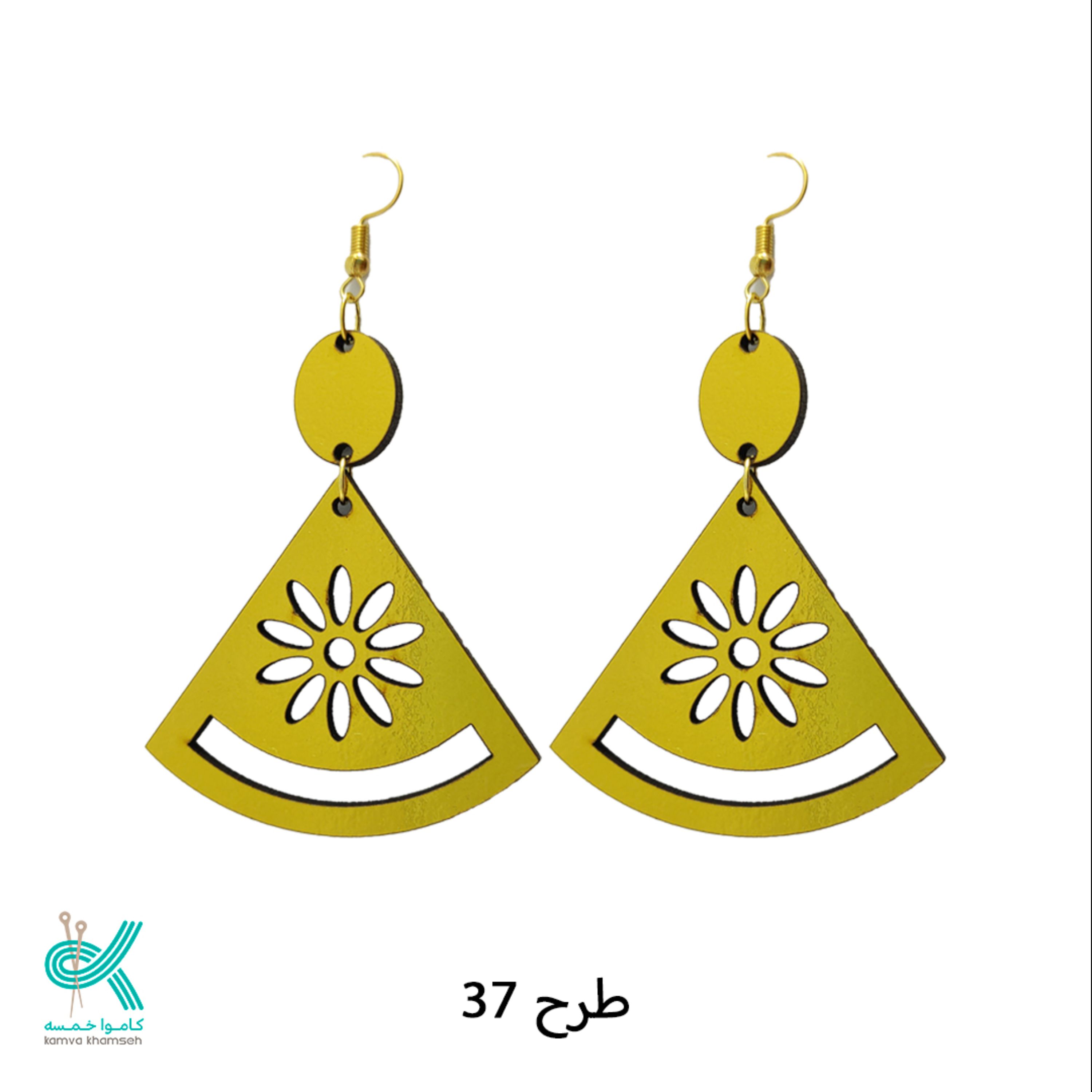 گوشواره پلکسی طلایی طرح 37