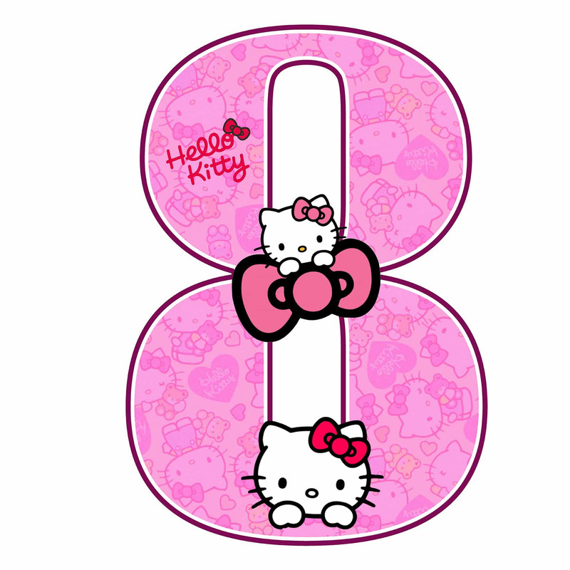 استند رومیزی تولد مدل عدد 8 طرح کیتی کد 778