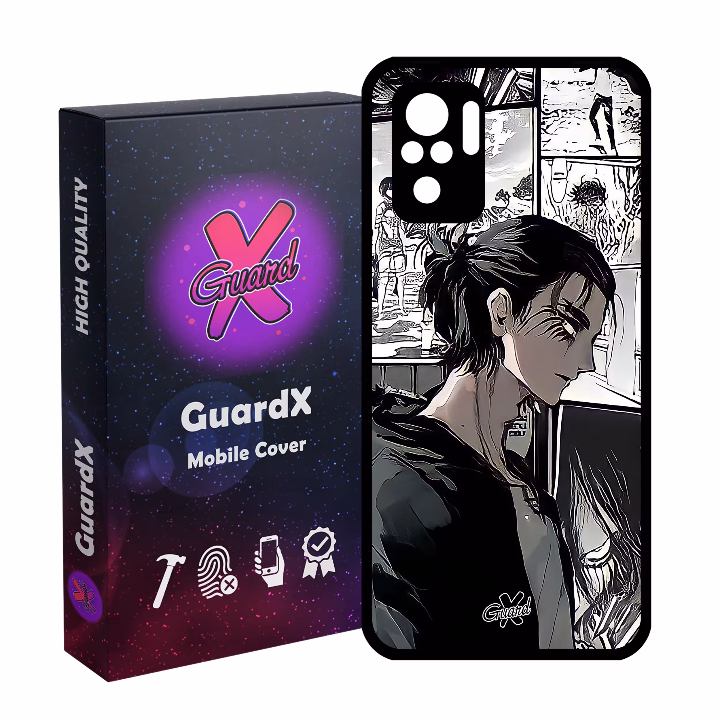 کاور گارد ایکس طرح Eren Yeager Anime مدل Glass10442 مناسب برای گوشی موبایل شیائومی Redmi Note 10 4G/Redmi Note 10S