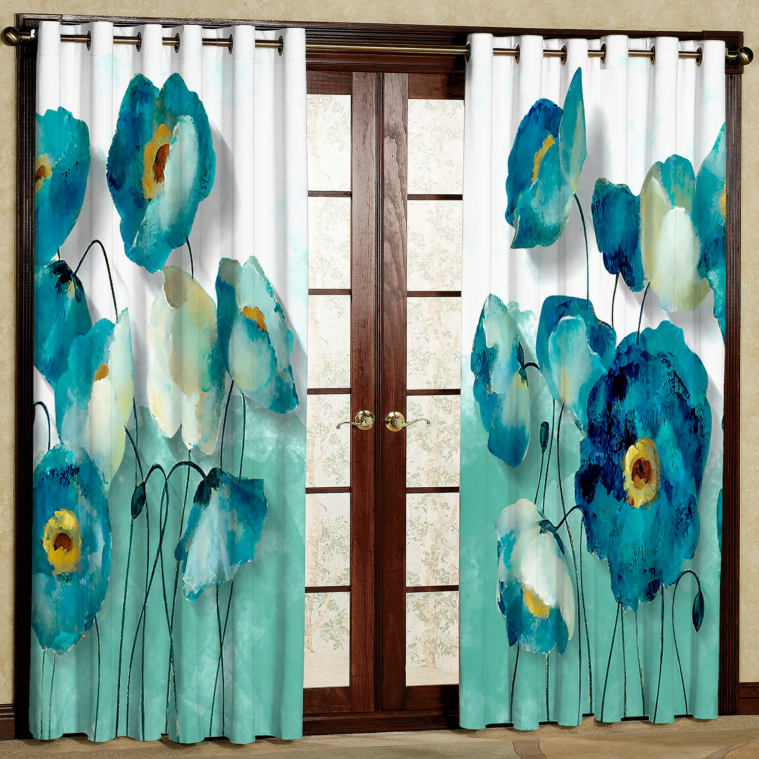 پرده مدل گل هازان پانچی کد 4780 سایز 140x200 سانتی متر