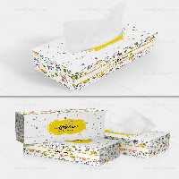 جعبه دستمال کاغذی زرد | گرافیک با طعم تربچه