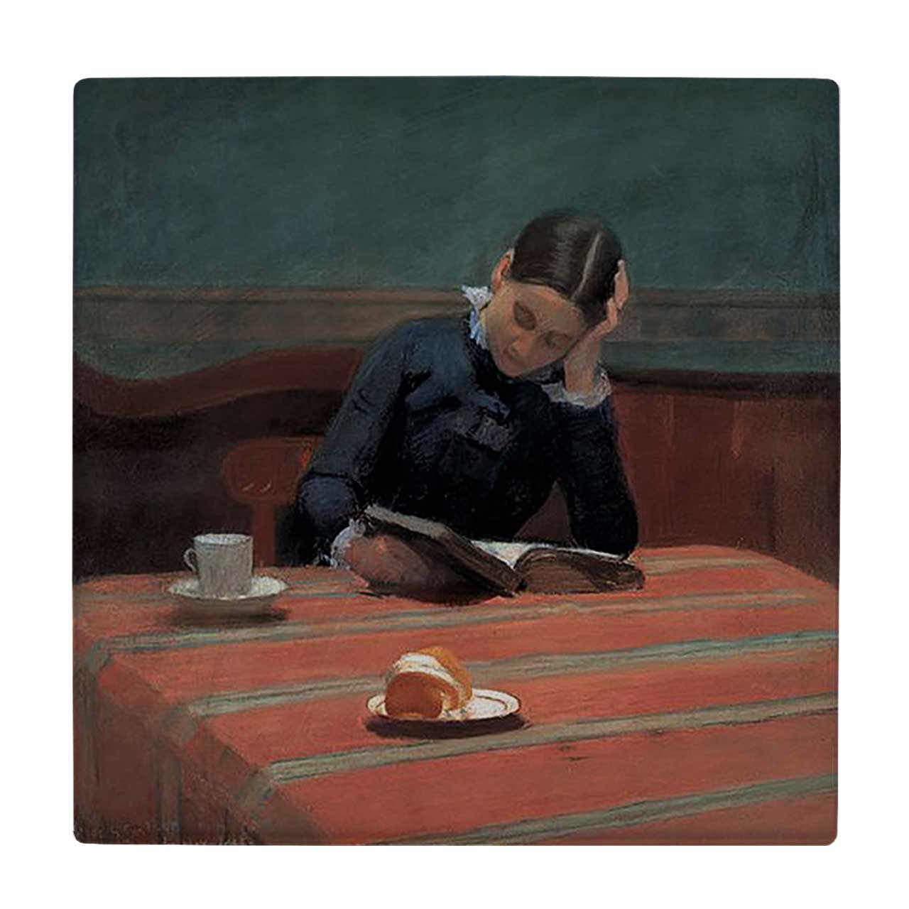 کاشی کارنیلا طرح بانوی کتابخوان کد wkk1057