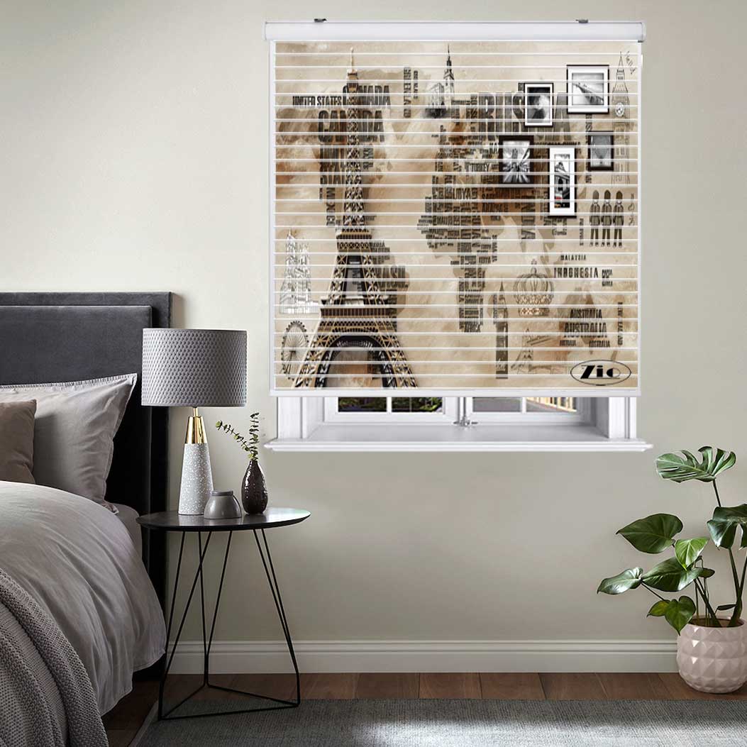 پرده زبرا زیو مدل C-2011 سایز 150x150 سانتی متر