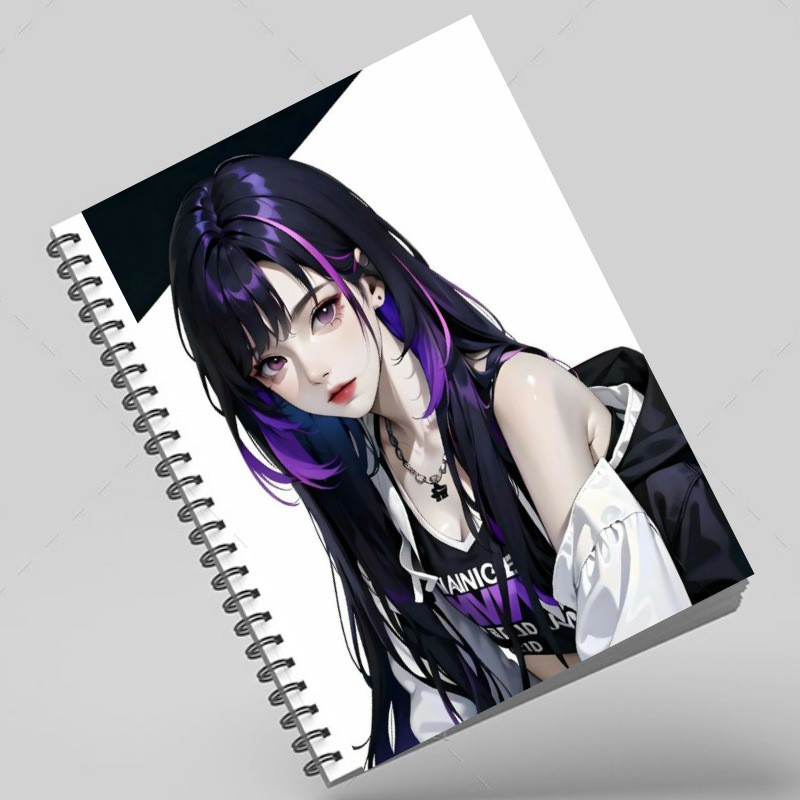 دفتر سیمی طرح purple girl