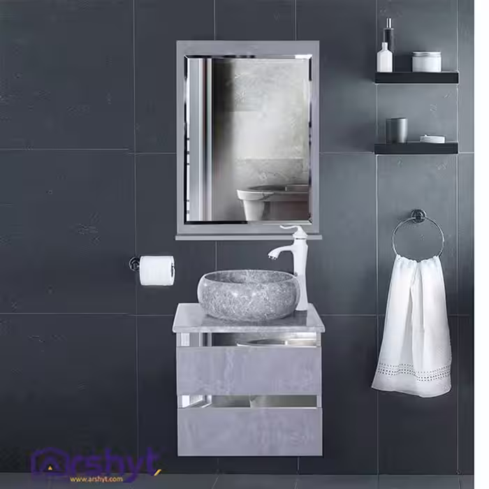 ست کابینت روشویی و آینه کاسپین مدل مارینا - لوازم خانه و آشپزخانه آرشیت