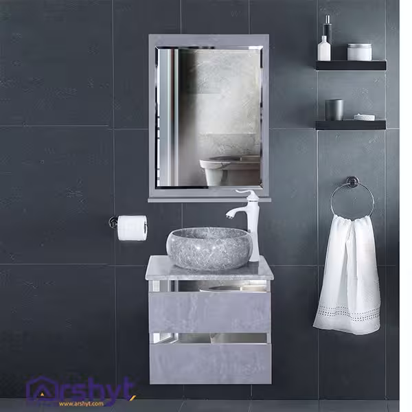 ست کابینت روشویی و آینه کاسپین مدل مارینا - لوازم خانه و آشپزخانه آرشیت