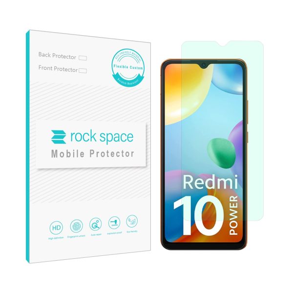 گلس شیائومی Redmi 10 power مدل نانو هیدروژل گرین لایت برند راک اسپیس کد S