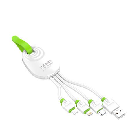 کابل سه سر الدینیو LDNIO LC95 3 In 1 USB Cable M L C شدت جریان 5.8 آمپر و طول 15 سانتی متر