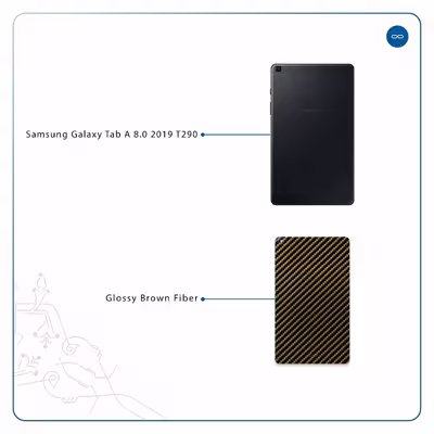 برچسب پوششی ماهوت مدل Glossy-Brown-Fiber مناسب برای تبلت سامسونگ Galaxy Tab A 8.0 2019 T290