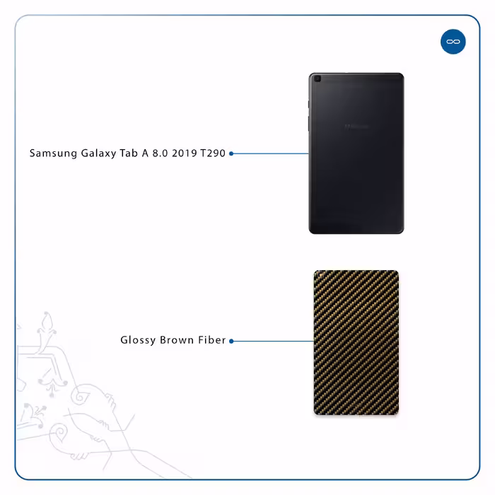 برچسب پوششی ماهوت مدل Glossy-Brown-Fiber مناسب برای تبلت سامسونگ Galaxy Tab A 8.0 2019 T290
