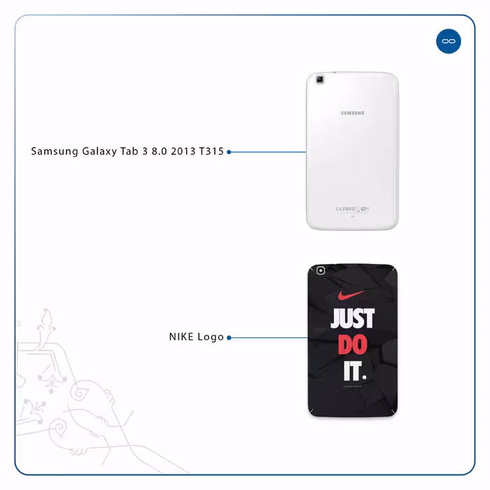 برچسب پوششی ماهوت مدل NIKE-Logo مناسب برای تبلت سامسونگ Galaxy Tab 3 8.0 2013 T315