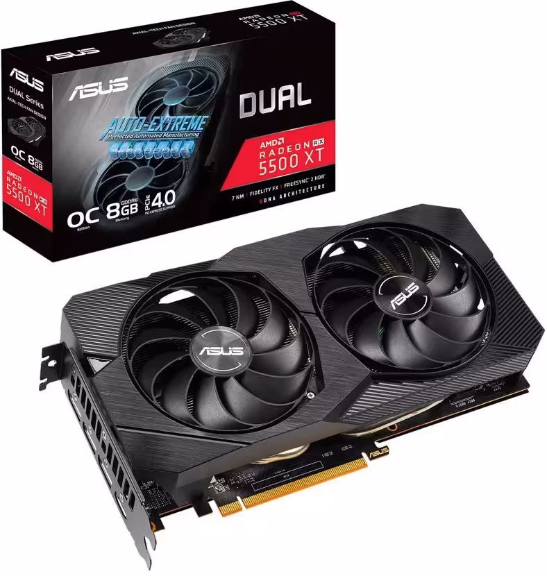 کارت گرافیک ایسوس مدل DUAL-RX5500XT-O8G-EVO با حافظه 8 گیگابایت