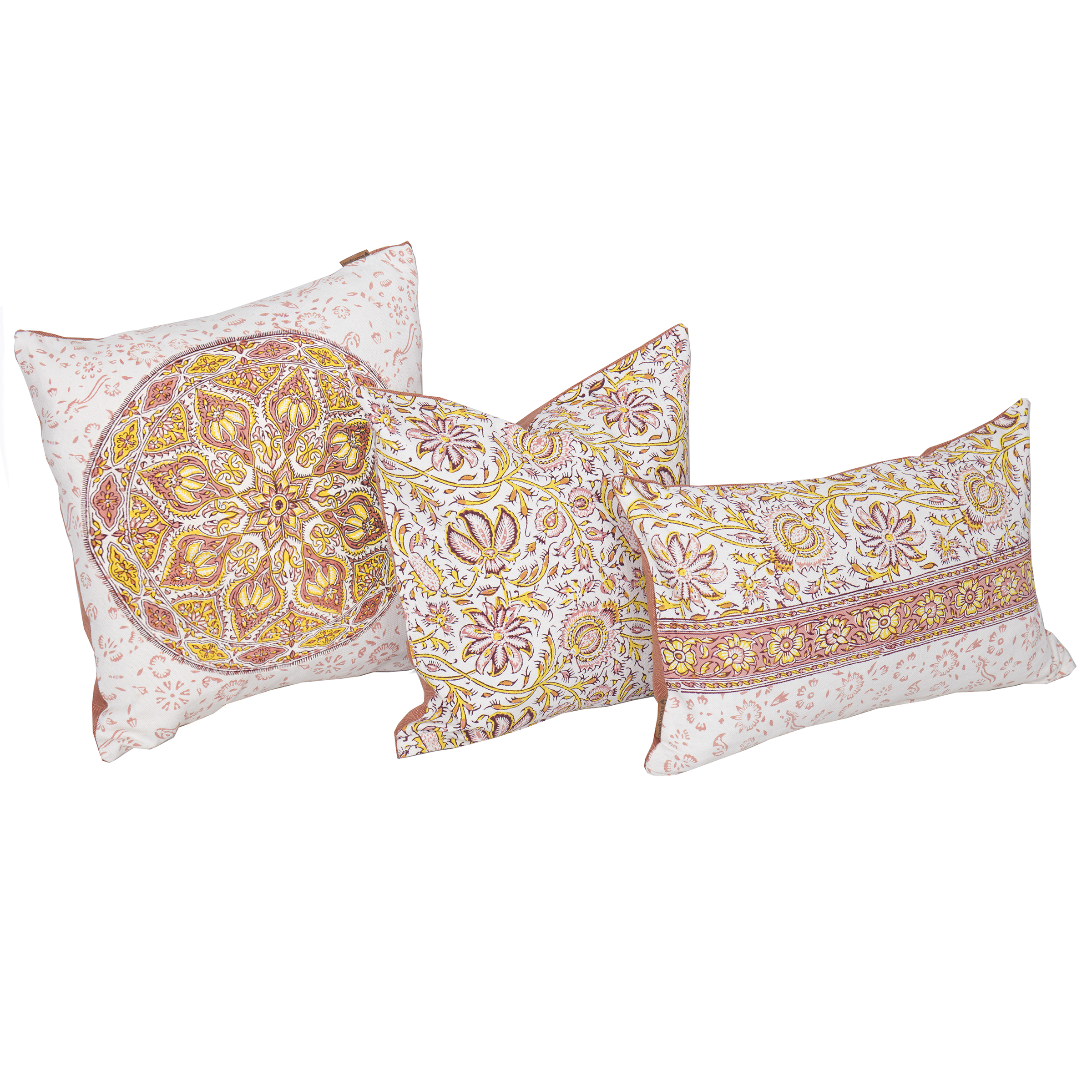 کاور کوسن مدل C7 طرح گل اناری مجموعه 3 عددی