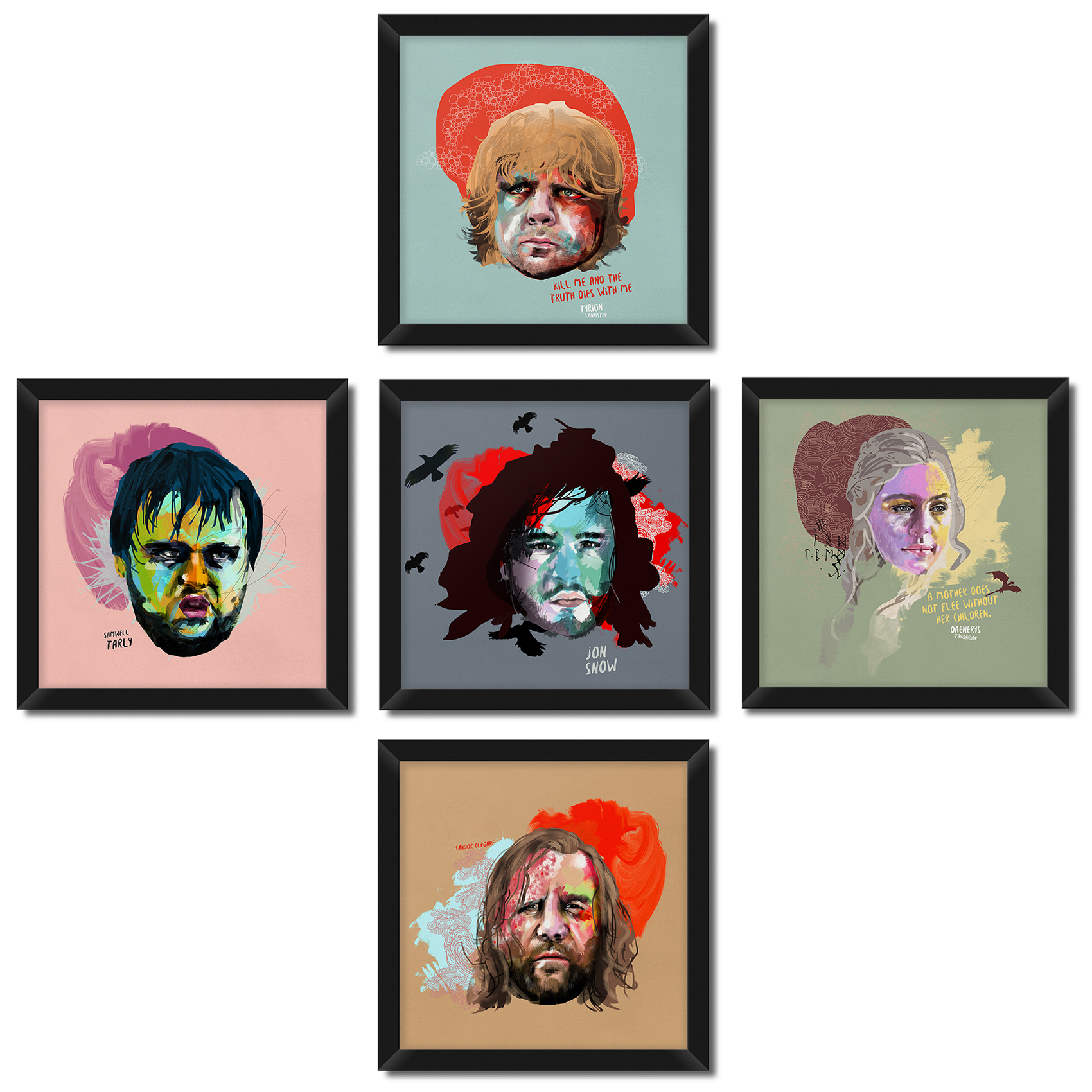 تابلو فنچ آرت طرح Game of Thrones کد GPH-SET17 مجموعه 5 عددی