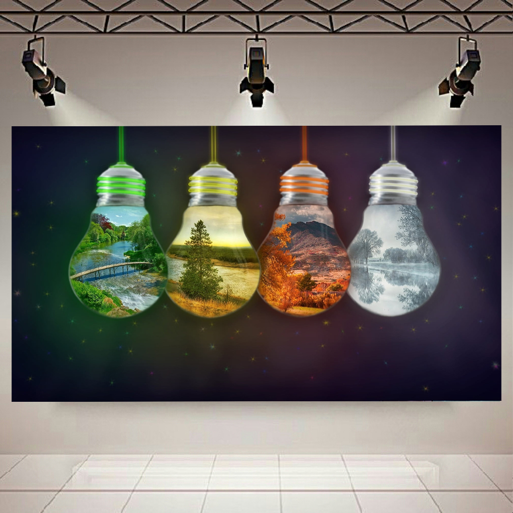 تابلو بوم طرح طبیعت مدل چهار فصل کد AR2380