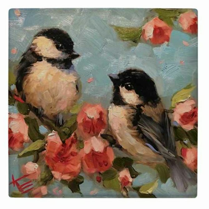 تابلو کاشی طرح پرنده