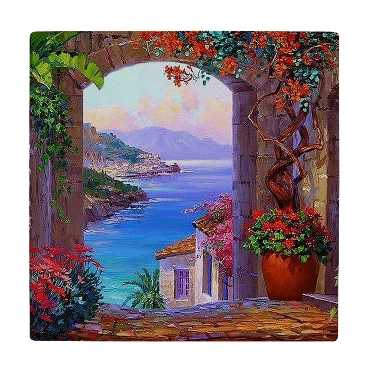  کاشی کارنیلا طرح خانه های مدیترانه ای کد wkk3422