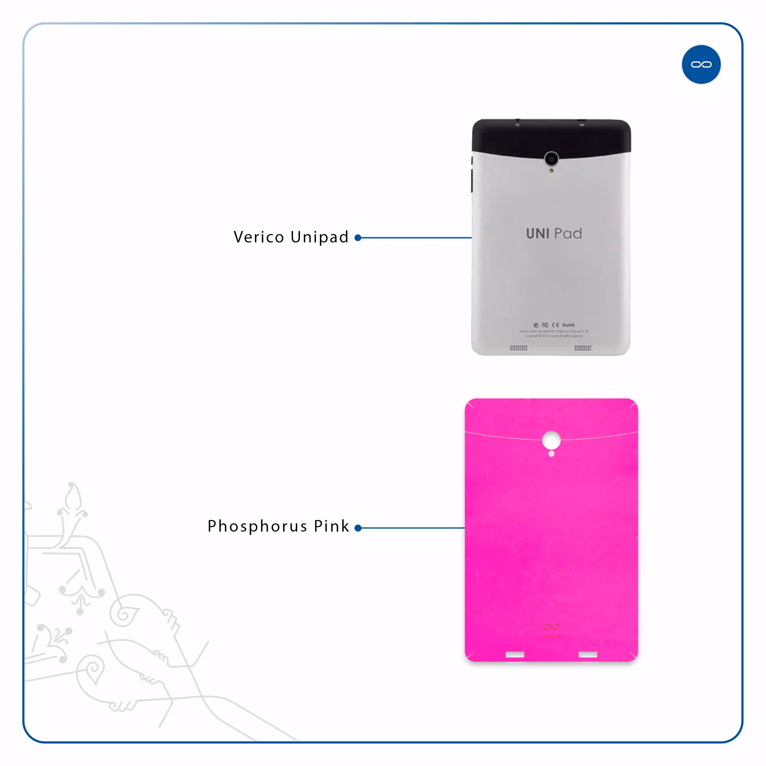 برچسب پوششی ماهوت مدل Phosphorus-Pink مناسب برای تبلت وریکو Unipad
