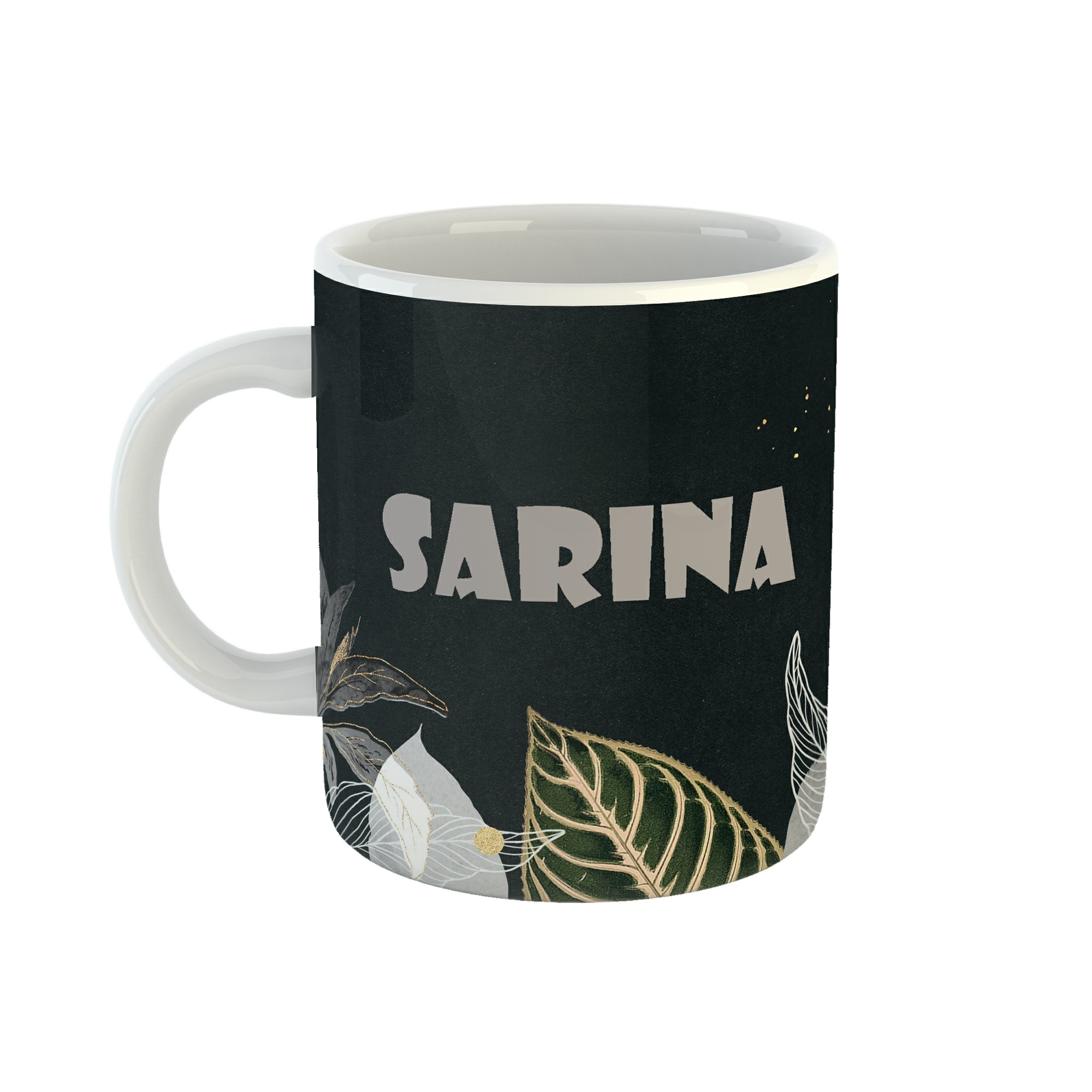 ماگ طرح اسم سارینا مدل برگ کد 561