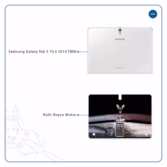 برچسب پوششی ماهوت مدل Rolls-Royce Motor مناسب برای تبلت سامسونگ Galaxy Tab S 10.5 2014 T800