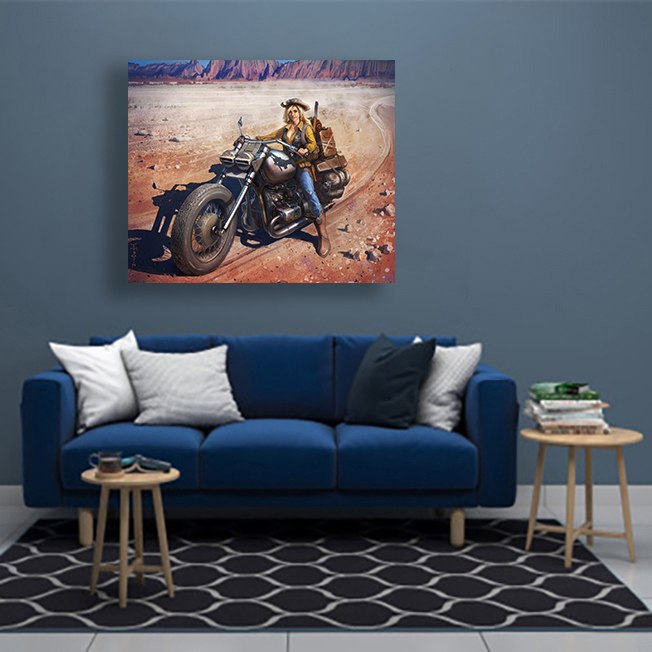 تابلو شاسی طرح دختر موتور سوار کد 0086