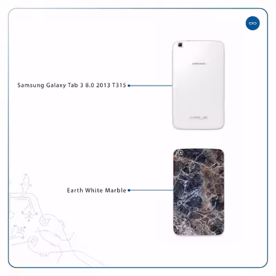 برچسب پوششی ماهوت مدل Earth-White-Marble مناسب برای تبلت سامسونگ Galaxy Tab 3 8.0 2013 T315