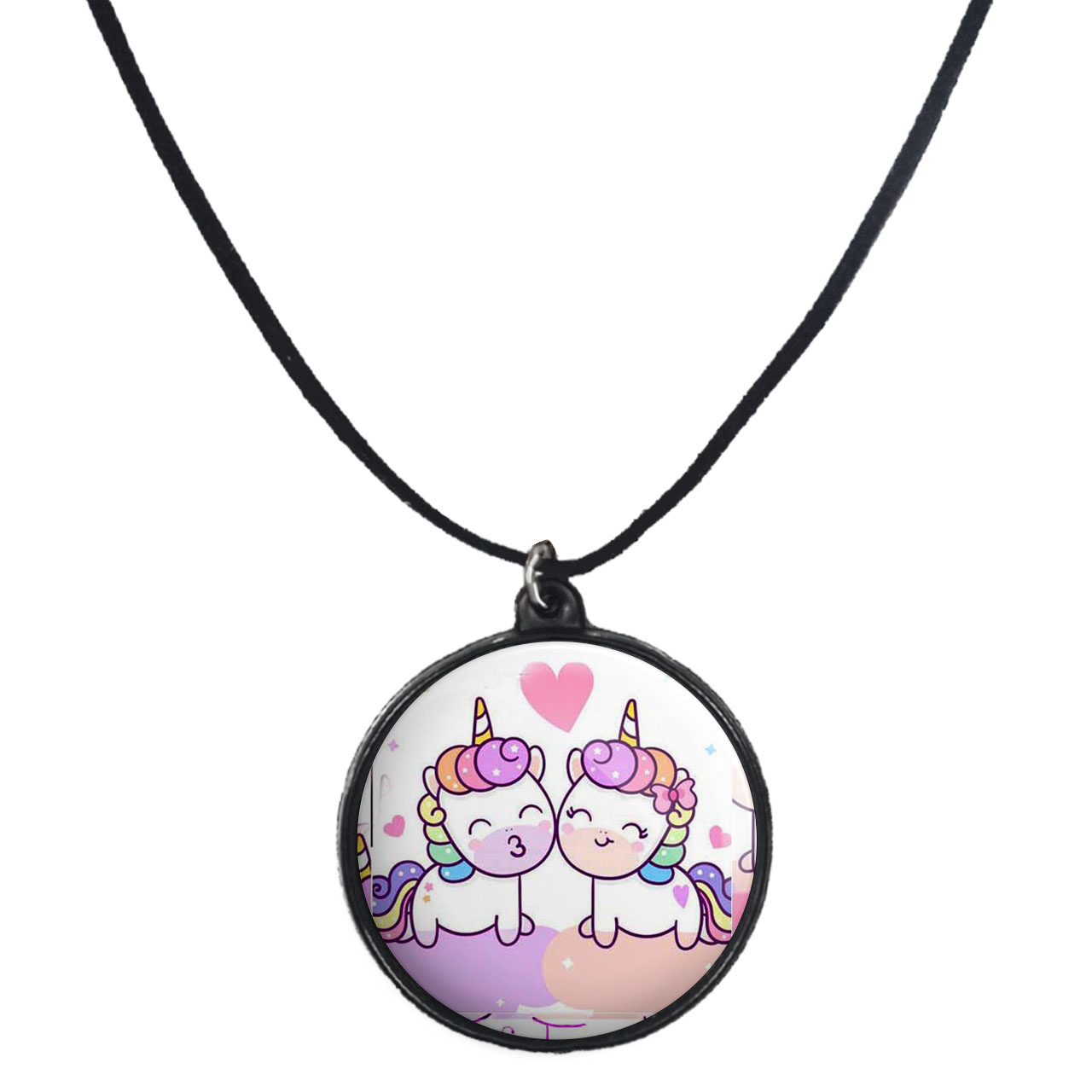 گردنبند پرمانه طرح یونیکورن کد pmb.358مدل دو طرفه