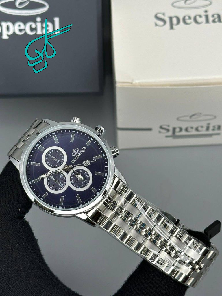 خرید ساعت مردانه Elegance الگانس موتور اصلی کیفیت عالی رنگ ثابت بند استیل کد 1923333 - ردگل