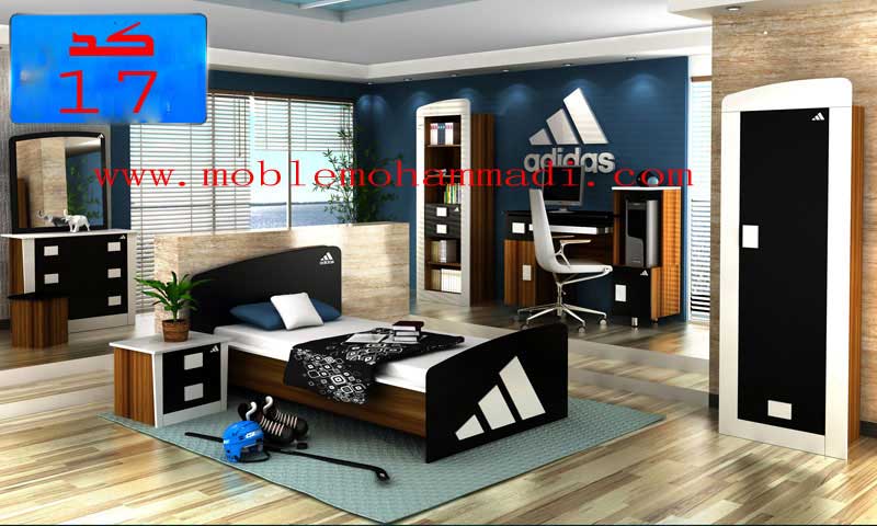 سرویس خواب نوجوان و جوان کد 17 شامل تخت /کمد/ دکور/پاتختی/میزتحریر /میز ارایش