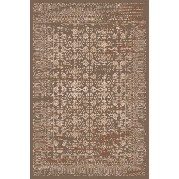 فرش ماشینی ساوین طرح 7704 زمینه گردویی